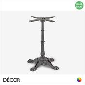 1 E Piazza Black XL Dining Table Base, 4 Legs - for Maximum Tops Ø800mm &amp; 800mm x 800mm - Classic Vintage Bistro Style - Décor for Business