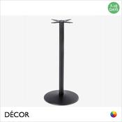 1 K Domus Medium Poseur Table Base for Maximum Tops Ø800mm &amp; 700mm x 700mm - In Black Powder Coated Steel, Indoor &amp; Outdoor Use - Décor for Business