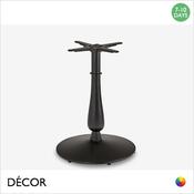 11 Amara Medium Dining Table Base with a Candlestick Column for Maximum Tops Ø800mm &amp; 700mm x 700mm - In Black Powder Coated Steel, Indoor &amp; Outdoor Use - Décor for Business