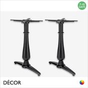 11 Amara Twin Dining Table Base with Candlestick Columns for Maximum Tops 1200mm x 800mm - In Black Powder Coated Steel, Indoor &amp; Outdoor Use - Décor for Business