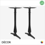 11 Amara Twin Poseur Table Base with Candlestick Columns for Maximum Tops 1200mm x 800mm - In Black Powder Coated Steel, Indoor &amp; Outdoor Use - Décor for Business