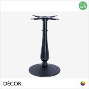 11 Romeo Small Dining Table Base with a Decorative Base and a Candlestick Column for Maximum Tops Ø800mm &amp; 700mm x 700mm - In Black Powder Coated Steel, Indoor &amp; Outdoor Use - Décor for Business
