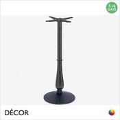 11 Romeo Small Poseur Table Base with a Decorative Base and a Candlestick Column for Maximum Tops Ø600mm &amp; 600mm x 600mm - In Black Powder Coated Steel, Indoor &amp; Outdoor Use - Décor for Business