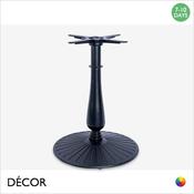 11 Romeo Medium Dining Table Base with a Decorative Base and a Candlestick Column for Maximum Tops Ø900mm &amp; 800mm x 800mm - In Black Powder Coated Steel, Indoor &amp; Outdoor Use - Décor for Business