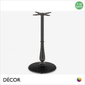 1 H Romeo Medium Poseur Dining Table Base with a Decorative Base and a Candlestick Column for Maximum Tops Ø800mm &amp; 700mm x 700mm - In Black Powder Coated Steel, Indoor &amp; Outdoor Use - Décor for Business