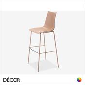 1 Zebra Bar Stool with a Technopolymer Body &amp; Powder Coated Steel Legs, Bar and Counter Height - In Designer Colours &amp; Neutral Tones - Décor for Business image