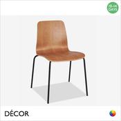 1 A A Malmo Stackable Dining Chair with Black Steel Legs and a Natural Ash Veneer Body - Décor for Business image