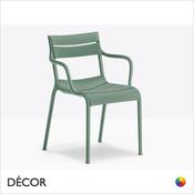 11 C Souvenir Stackable Dining Chair with Armrests, Polypropylene - In Designer Colours &amp; Neutral Tones - Décor for Business