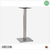 1 N Mirco Small Square Poseur Table Base for Maximum Ø700mm &amp; 700mm x 700mm - In Satin Stainless Steel - Décor for Business image