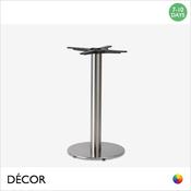 1 N Mirco Small Round Dining Table Base for Maximum Tops Ø900mm &amp; 800mm x 800mm - In Satin Stainless Steel - Décor for Business