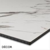 11 Forte White Marble Compact Laminate Table Top, 12mm Thick - Round, Square &amp; Rectangular, For Indoor &amp; Outdoor Use - Décor for Business