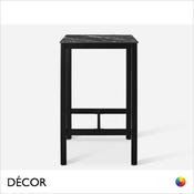 1 Caffè Pranzo 4-Leg Poseur Table Base with a Forte Compact Laminate Square Table Top In Designer Finishes, For Indoor &amp; Outdoor Use - Décor for Business