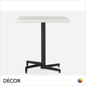 11 M Caffè Pila Flip-Top Stackable Dining Table Base with a White Werzalit Square Table Top, For Indoor &amp; Outdoor Use - Décor for Business image