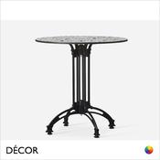 1 A D Caffè Barista Dining Table Base with a Forte Compact Laminate Round Table Top In Designer Finishes, For Indoor &amp; Outdoor Use - Décor for Business