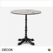 Caffè Piazza Dining Table Base with a Forte Compact Laminate Round Table Top In White Marble - Décor for Business