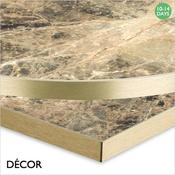1 A Breccia Paradiso Marble with Gold Edging Laminate Table Top, 25mm Thick - Square, Round &amp; Rectangular - Décor for Business