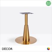 11B Arlo Vintage Brass Large Round Dining Table Base Featuring an Angled Sleeve - For Maximum Ø1000mm &amp; 900mm x 900mm Tops - Décor for Business