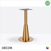 1 E Arlo Vintage Brass Small Round Poseur Table Base Featuring an Angled Sleeve - For Maximum Ø600mm &amp; 600mm x 600mm Tops - Décor for Business
