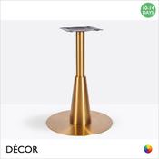 11B Arlo Vintage Brass Large Round Poseur Table Base Featuring an Angled Sleeve - For Maximum Ø800mm &amp; 700mm x 700mm Tops - Décor for Business