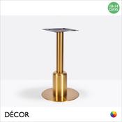 1 N Tavio Vintage Brass Small Round Dining Table Base Featuring a Short Sleeve - For Maximum Ø800mm &amp; 700mm x 700mm Tops - Décor for Business