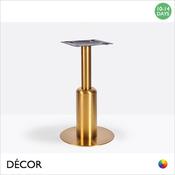 1 N Tavio Vintage Brass Small Round Dining Table Base Featuring a Medium Sleeve - For Maximum Ø800mm &amp; 700mm x 700mm Tops - Décor for Business