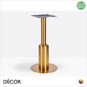 1 N Tavio Vintage Brass Small Round Poseur Table Base Featuring a Medium Sleeve - For Maximum Ø600mm &amp; 600mm x 600mm Tops - Décor for Business