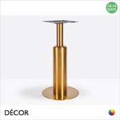 1 N Tavio Vintage Brass Small Round Poseur Table Base Featuring a Long Sleeve - For Maximum Ø600mm &amp; 600mm x 600mm Tops - Décor for Business