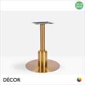 1 N Tavio Vintage Brass Large Round Dining Table Base Featuring a Short Sleeve - For Maximum Ø1000mm &amp; 900mm x 900mm Tops - Décor for Business