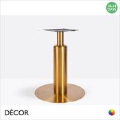 1 G Tavio Vintage Brass Large Round Dining Table Base Featuring a Long Sleeve - For Maximum Ø1000mm &amp; 900mm x 900mm Tops - Décor for Business
