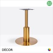 1 N Tavio Vintage Brass Large Round Poseur Table Base Featuring a Medium Sleeve - For Maximum Ø800mm &amp; 700mm x 700mm Tops - Décor for Business