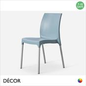 Vibra Stackable Dining Chair with a Matt Polypropylene Body and Aluminium Legs - In Designer Colours and Neutral Tones - Décor for Business