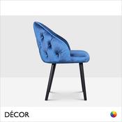 Icon Chairs - Jerry S Dining Chair with a Chesterfield Exterior and Round Legs - In Designer Fabrics &amp; Eco Leathers - Décor for Business