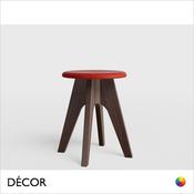 Décor Select - Tommy Low Stool, Chair Height, Solid Ash with an Upholstered Seat - In Designer Fabrics and Wood Finishes - Décor Business