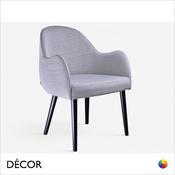 Icon Chairs - Look Chair with Armrests and Wooden Legs - In Designer Fabrics &amp; Eco Leathers - Décor for Business