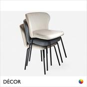 Icon Chairs - Baciata Stackable Chair with a Curved Backrest with Metal Legs - In Designer Fabrics &amp; Eco Leathers - Décor for Business