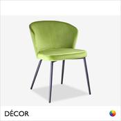 Icon Chairs - Loden Chair with a Curved Backrest with Metal Legs - In Designer Fabrics &amp; Eco Leathers - Décor for Business