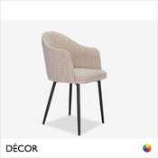 Décor Concept - Pietro Dining Chair with Armrests and an Arched Back and Metal Legs - In Designer Fabrics &amp; Eco Leathers - Décor for Business