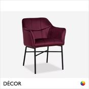 Décor Concept - Savino Dining Chair with Armrests and a Quilted Back and Metal Legs - In Designer Fabrics &amp; Eco Leathers - Décor for Business