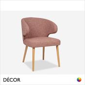 Décor Concept - Sasha Dining Chair with Armrests and a Wraparound Backrest and Tapered Wooden Legs - In Designer Fabrics &amp; Eco Leathers - Décor for Business
