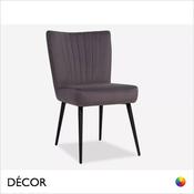 Décor Concept - Divo Dining Chair with a Ribbed Backrest and Tapered Metal Legs - In Designer Fabrics &amp; Eco Leathers - Décor for Business