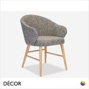 Décor Concept - Terzo Dining Chair with a Tub-Style Back and Tapered Wooden Legs - In Designer Fabrics &amp; Eco Leathers - Décor for Business