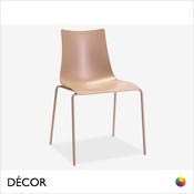 1 S Décor Select - Zebra Stackable Dining Chair with a Technopolymer Body &amp; Powder Coated or Chromed Steel Legs - In Designer Colours &amp; Neutral Tones - Décor for Business