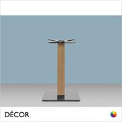 Tiffany Natural Square Dining Table Base with a Square Column in Natural or Wenge Stained Beech on a Satin Steel Base - Décor for Business
