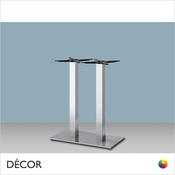 Tiffany Rectangular Dining Table Base with Twin Square Columns - In Satin Steel or Black Powder-Coated Steel - Décor for Business