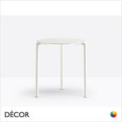 A1 Pedrali - Jump Stackable Round Table with 3 Legs &amp; a Powder-Coated Frame and a Compact Laminate Top, 3 Sizes - In Designer Neutral Tones - Décor for Business