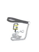 Chain Lead With Bridle Leather In Black - 30" Extra Heavy Weight