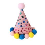 Deluxe Pink Pom Pom Star Hat image