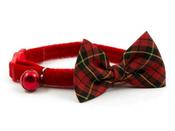 Vintage Tartan Bow Cat Collar image