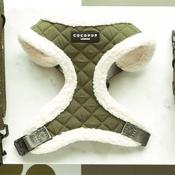 Cocopup Khaki Quilted Adjustable Neck Harness - L