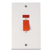 45amp DP Switch/Neon (2gang) 8270Bag (1434-38)
